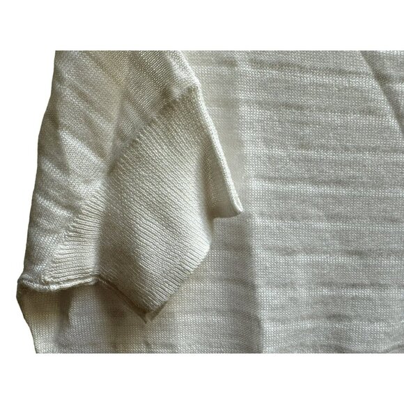 The Limited White Tonal Stripe Pullover Semi Sheer Top Generous XGenerous XS NEW - Picture 4 of 8